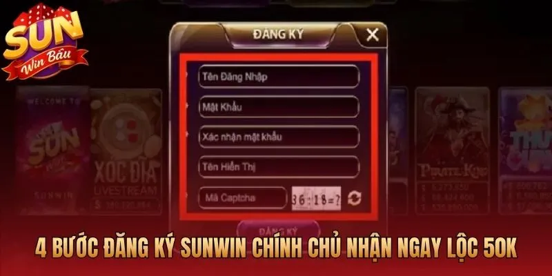 Sunwin đăng ký không cần CCCD nhận lộc 50K tức thì
