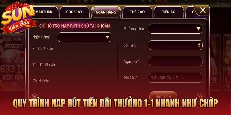 Sunwin nạp rút minh bạch 4 kênh thanh toán linh hoạt